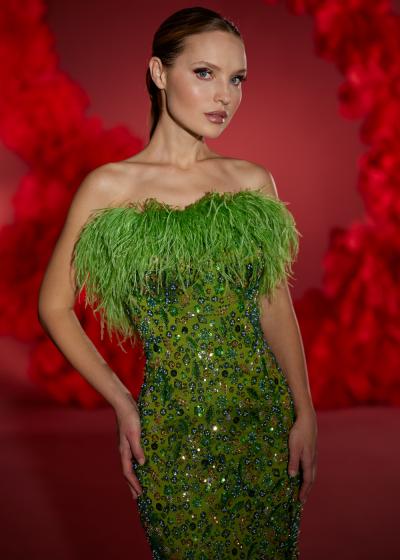 Otriş Detaylı Komple İşlemeli Nişanlık Kınalık Abiye Model Model 009