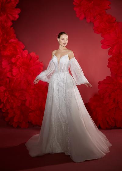 Kedi Kulağı Demonte Kuyruklu Gelinlik Modeli Model 046